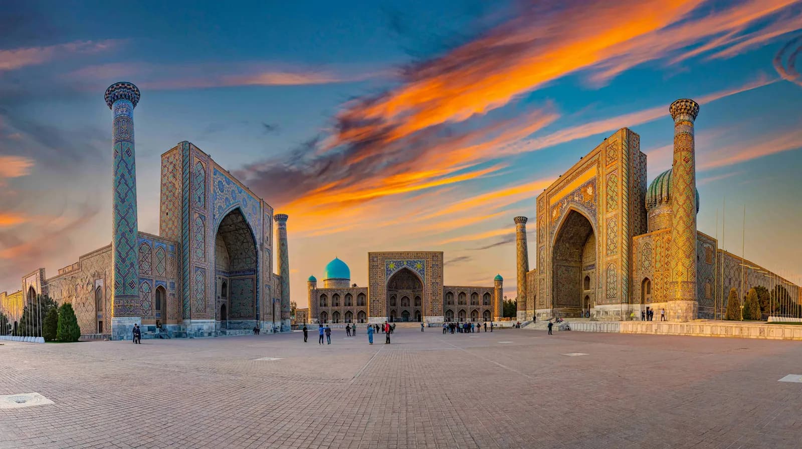 Registan Square at sunset, Samarkand