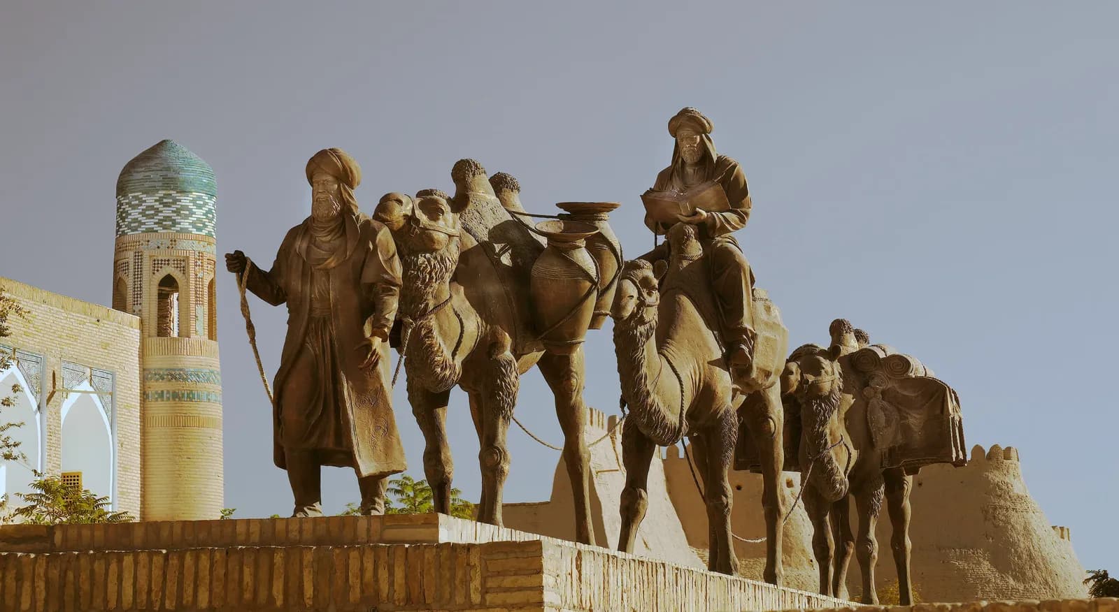 Silk Road caravan monument in Khiva