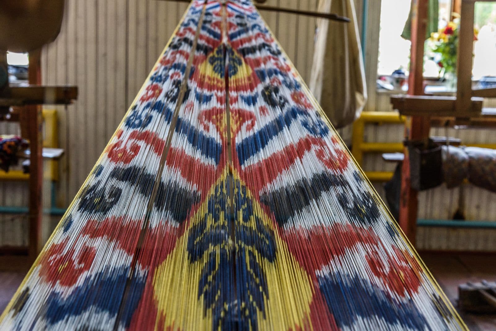 Ikat silk weaving loom, Fergana Valley