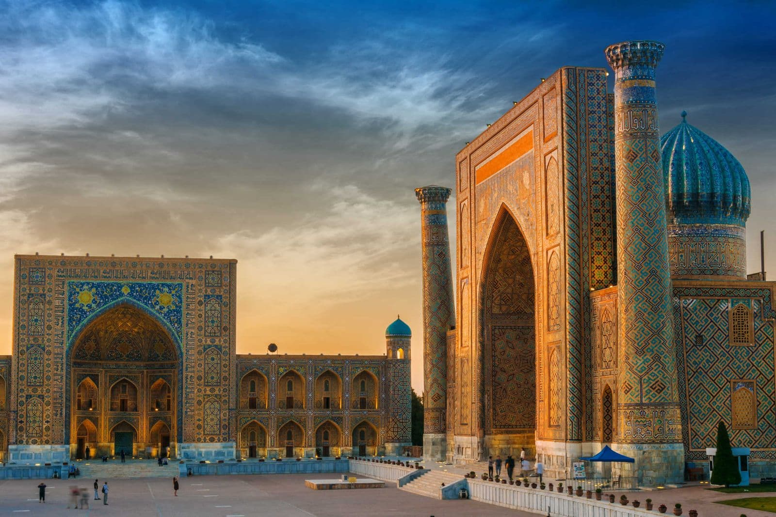 Registan Square at sunset, Samarkand